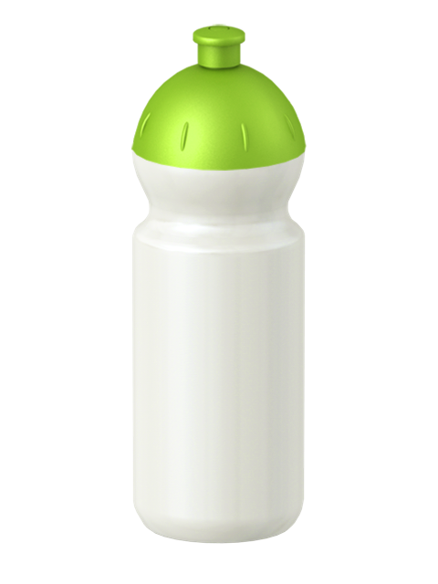 Fitness-Trinkflasche Classic Bio Flaschenfarbe: Perlweiss Volumen: 500 ml Verschlussfarbe: Lime Druck: ohne Druck